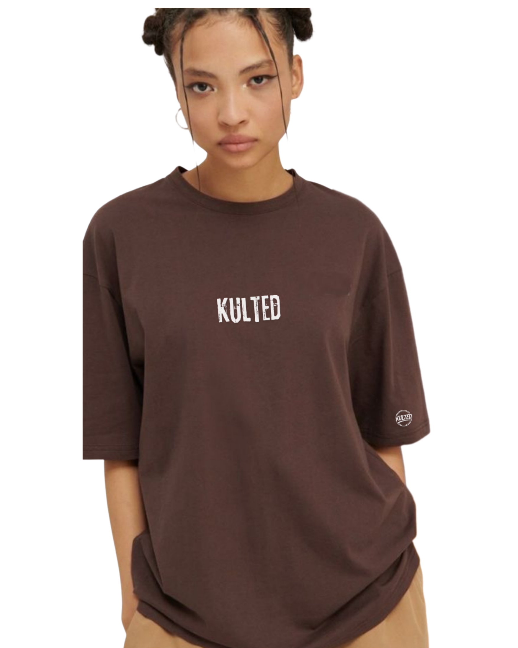 Kulted Oversized Graphic T-Shirt – Brown | Stonerville Streetwear Edition