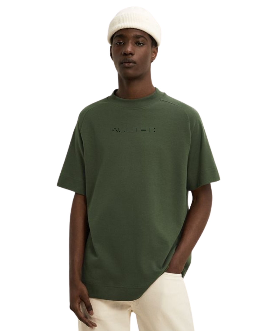KULTED Oversized Heavyweight T-Shirt – Forest Green (240 GSM)
