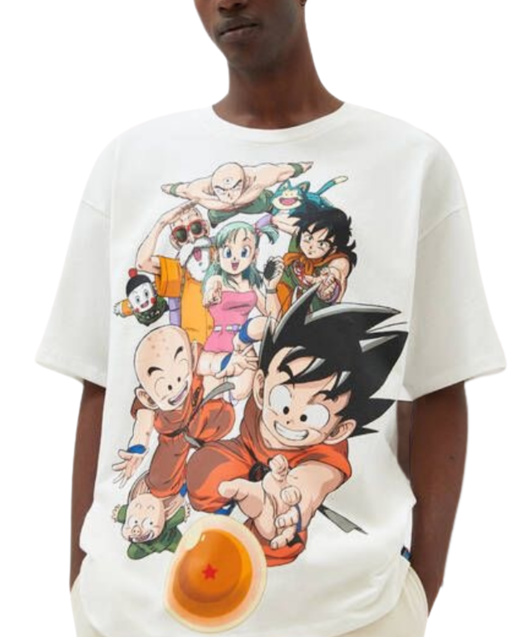 Kulted Oversized Graphic T-Shirt – White | Dragon Ball Crew & Shenron Print