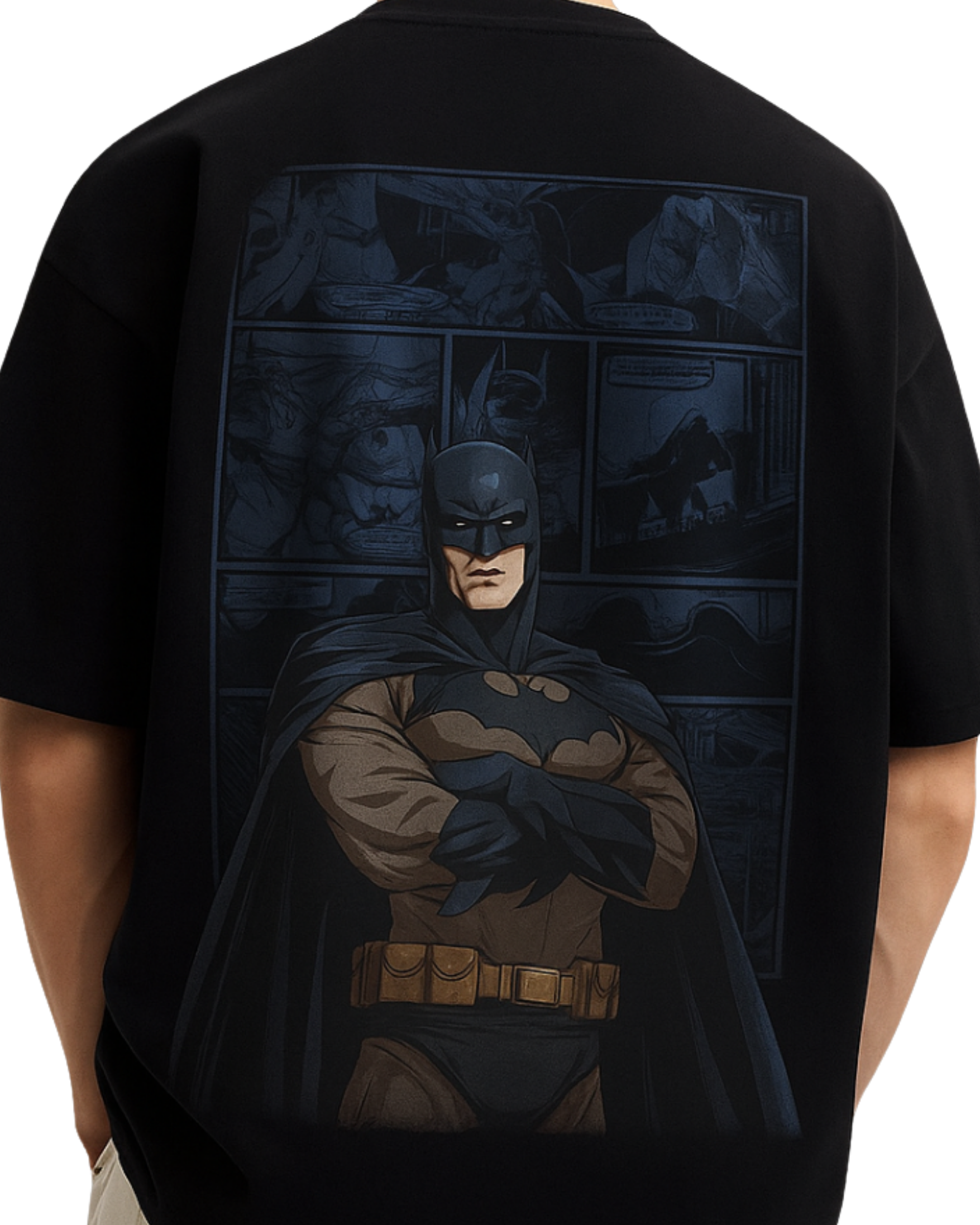 Kulted Oversized Graphic T-Shirt – Black | Dark Knight Batman Print