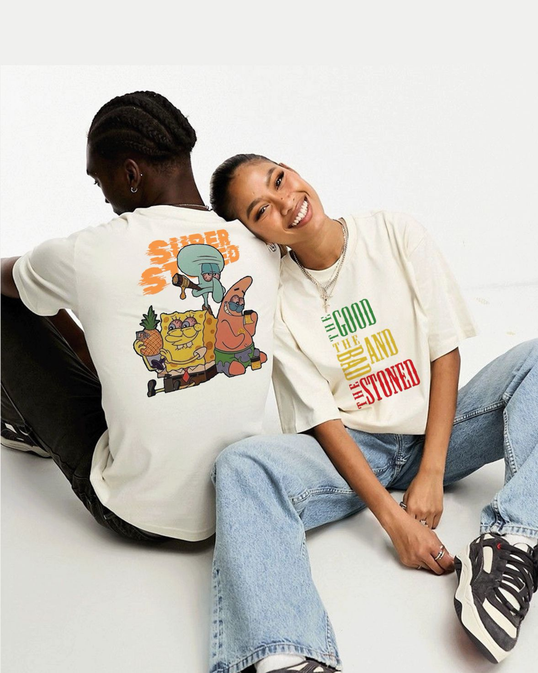 Kulted Oversized Graphic T-Shirt – White | The Good, The Bad & The Stoned