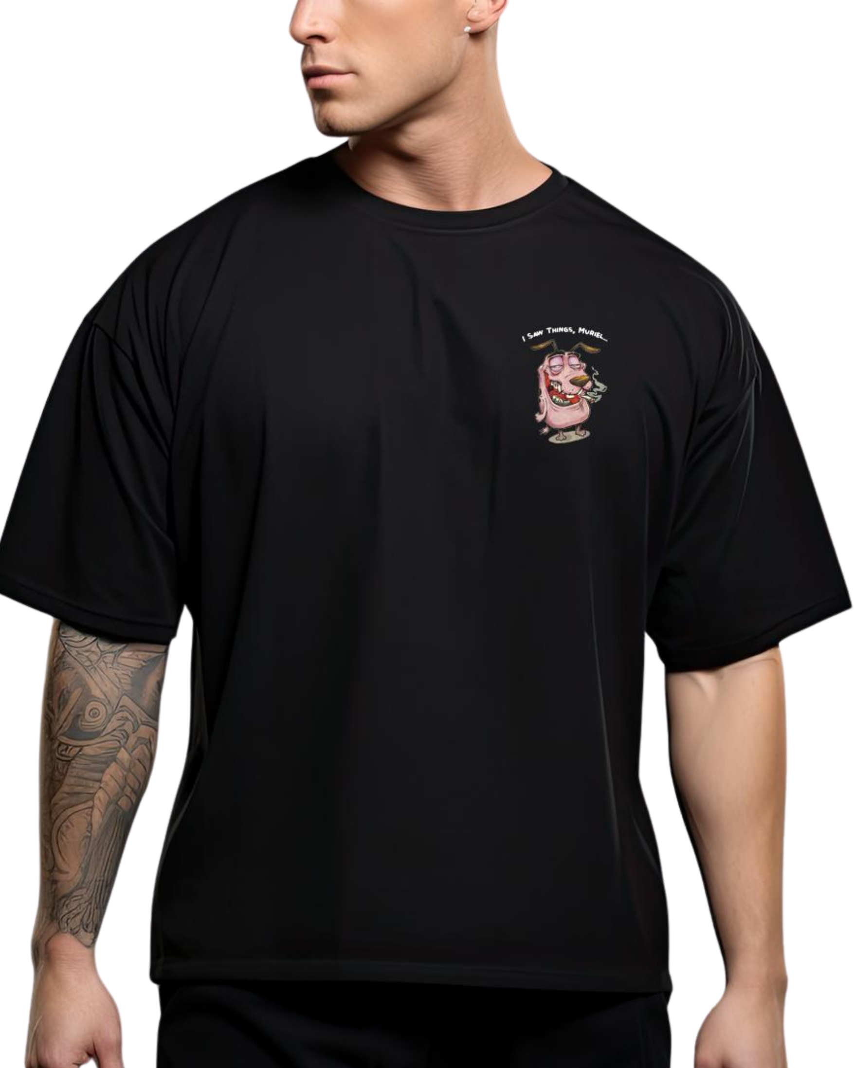 Kulted Oversized T-Shirt – Muriel Things Graphic Print | Streetwear Black Tee