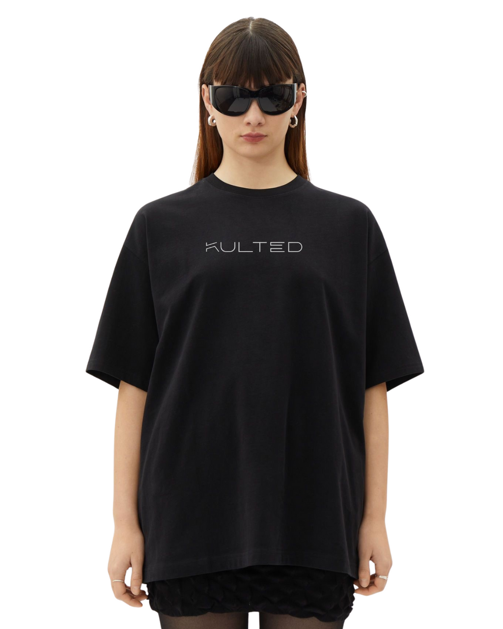 KULTED Oversized Black T-Shirt – 240 GSM