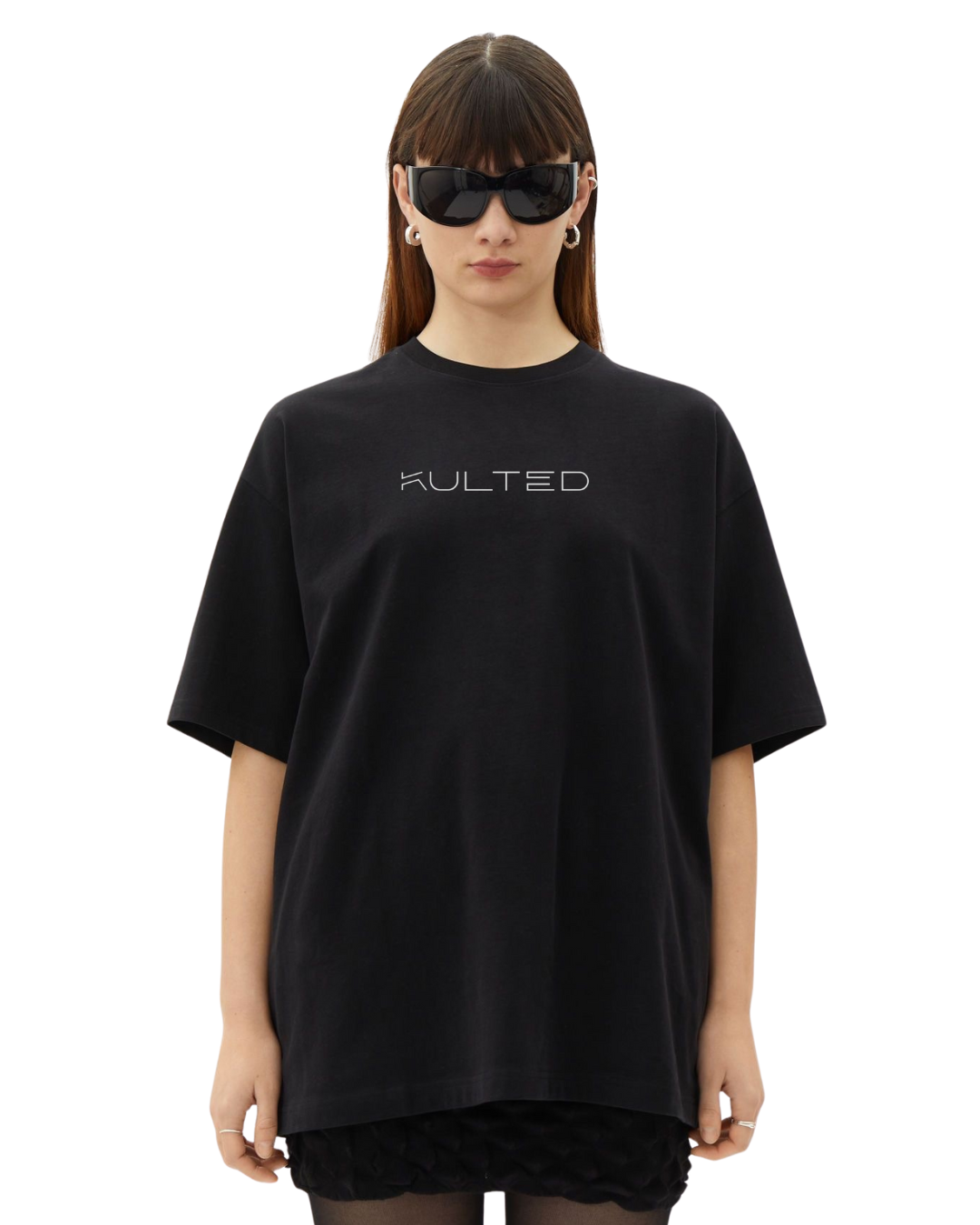 KULTED Oversized Black T-Shirt – 240 GSM