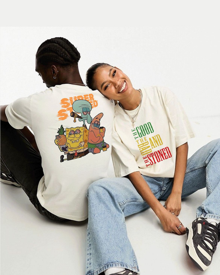 Kulted Oversized Graphic T-Shirt – White | The Good, The Bad & The Stoned