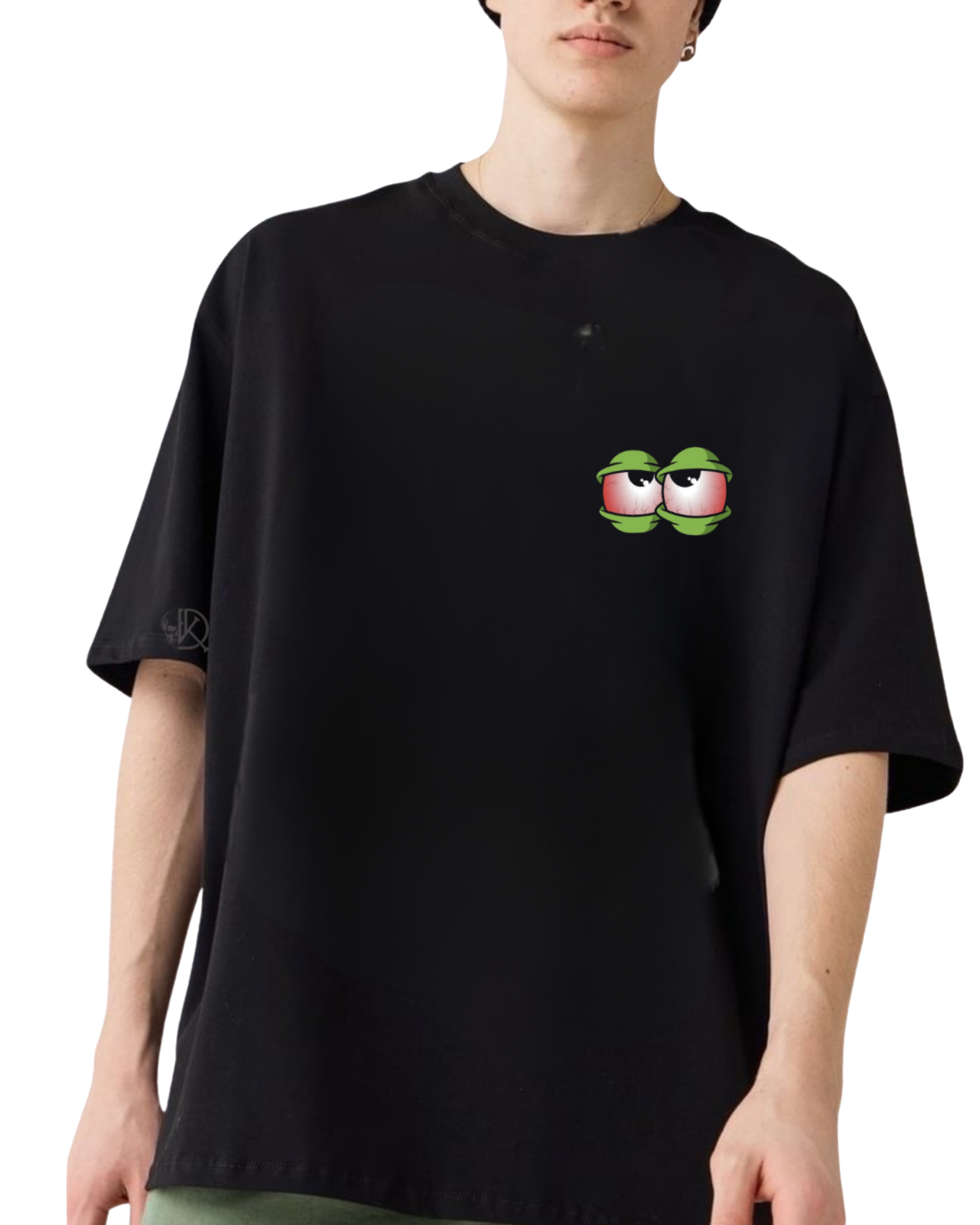 KULTED Oversized Frog Graphic T-Shirt – Black